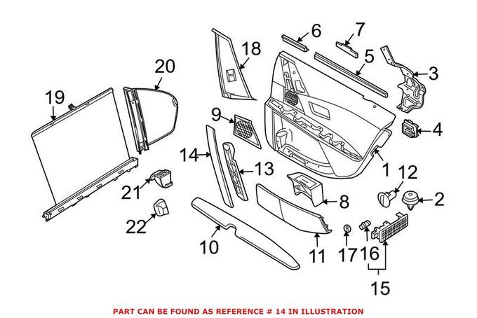 BMW Exterior Door Handle Cover = Rear Driver Side 51426959335